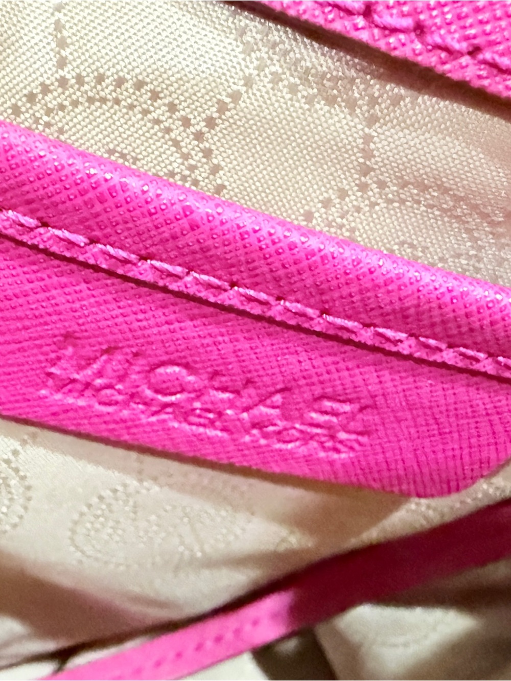 Michael Kors Hot Pink Saffiano Satchel with Gold Hardware - Picture 8 of 12